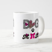 Dog Mom Leopard Heart Mug -Mom Lover Gift  ジャンボコーヒーマグカップ (正面右)