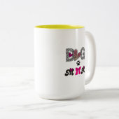 Dog Mom Leopard Heart Mug -Mom Lover Gift  ツートーンマグカップ (正面右)