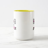 Dog Mom Leopard Heart Mug -Mom Lover Gift  ツートーンマグカップ (中央)