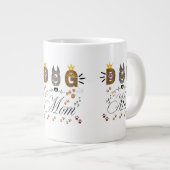 Dog Mom Leopard Print Paw Design/Leopard Dog Mom ジャンボコーヒーマグカップ (正面右)