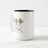 Dog Mom Leopard Print Paw Design/Leopard Dog Mom ツートーンマグカップ (正面左)