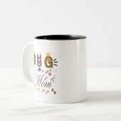 Dog Mom Leopard Print Paw Design/Leopard Dog Mom ツートーンマグカップ (正面左)