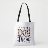 Dog Mom Leopard Print Tote Bag トートバッグ (正面)