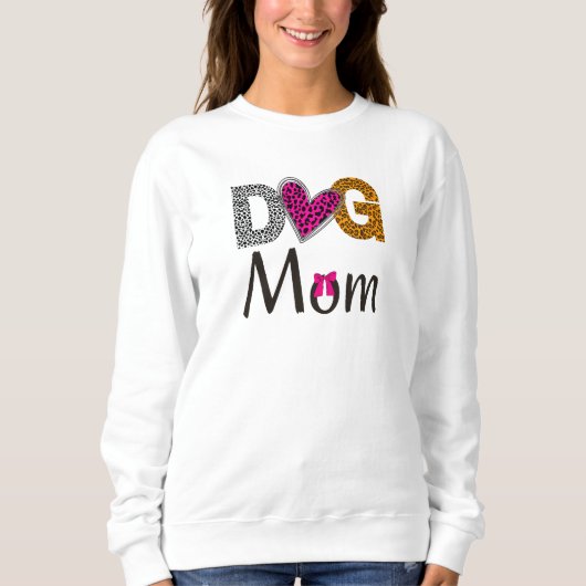Dog Mom Leopard Print/Trending Dog Lover スウェットシャツ (正面)