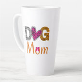 Dog Mom Leopard Print/Trending Dog Lover Gift カフェラテマグ (左アングル)