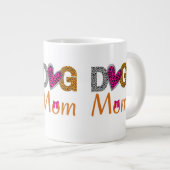 Dog Mom Leopard Print/Trending Dog  Lover Gift ジャンボコーヒーマグカップ (正面右)