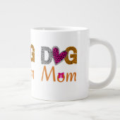 Dog Mom Leopard Print/Trending Dog  Lover Gift ジャンボコーヒーマグカップ (右)