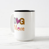 Dog Mom Leopard Print/Trending Dog  Lover Gift ツートーンマグカップ (正面左)