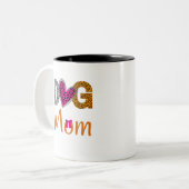 Dog Mom Leopard Print/Trending Dog  Lover Gift ツートーンマグカップ (正面左)