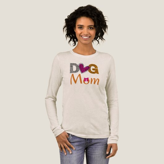 Dog Mom Leopard Print /Trending Dog Lover Gift トライブレンドＴシャツ (正面全体)