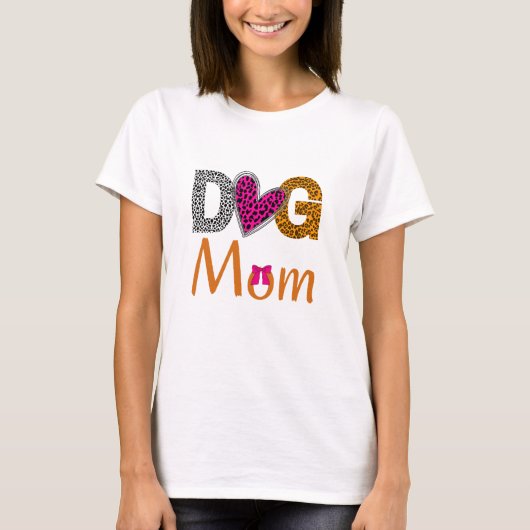 Dog Mom Leopard Print/Trending Dog  Lover Gift Tシャツ (正面)