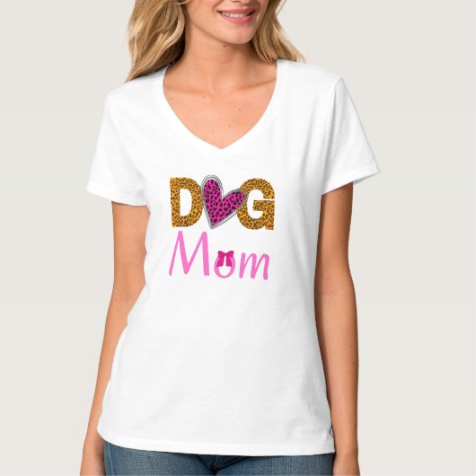 Dog Mom Leopard Print/Trending Dog Lover Tシャツ (正面)