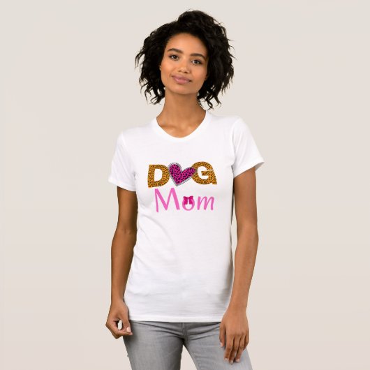 Dog Mom Leopard Print/Trending Dog Lover Tシャツ (正面フル)