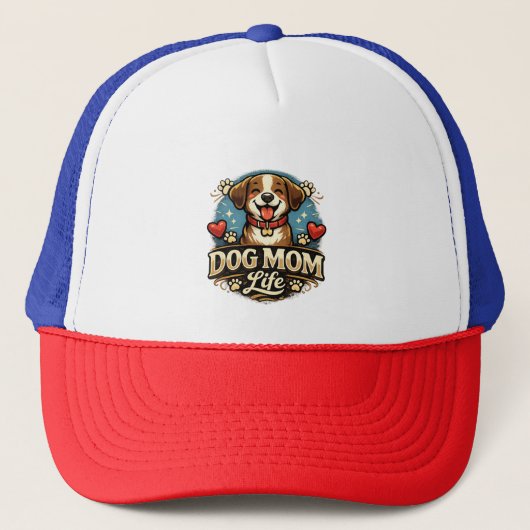 Dog Mom Life – Proud & Playful Pet Lover Design キャップ (正面)