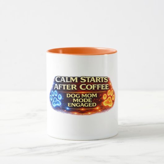 Dog Mom Mode Engaged Mug Funny Coffee Lover Dog Ow マグカップ (中央)