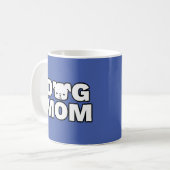 DOG MOM Mug (青) コーヒーマグカップ (正面左)