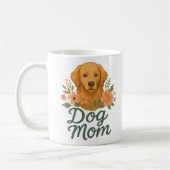 Dog Mom Mug – Golden Retriever Floral Design – Cut コーヒーマグカップ (左)