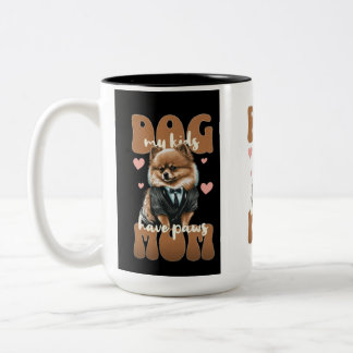 Dog Mom Mug – Minimalist Design – Stylish Pet Love ツートーンマグカップ