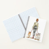 Dog Mom Notebook | Fashion Illustration Dog Walker ノートブック (内部)
