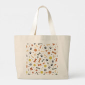 Dog Mom Park Bag | Terracotta & Sage Bone Pattern ラージトートバッグ (裏面)