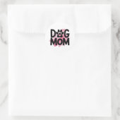 Dog Mom Paw Print Heart Sticker Dog Lover Gift ラウンドシール (バッグ)