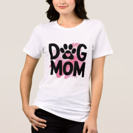 Dog Mom Paw Print Heart Women T-Shirt Dog Lover Gi トライブレンドＴシャツ