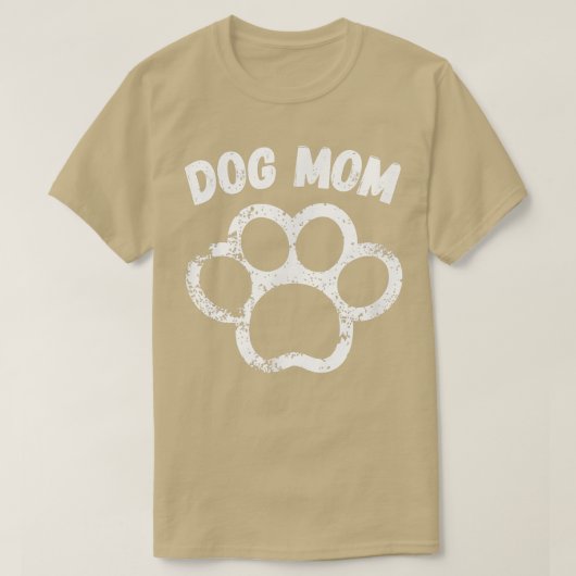 Dog Mom Pawprint Love Tシャツ (デザイン正面)