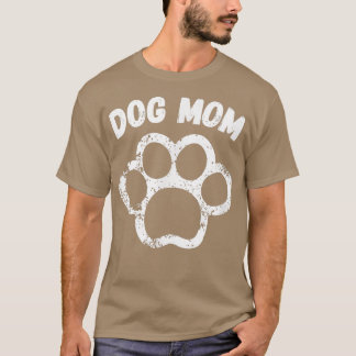 Dog Mom Pawprint Love Tシャツ