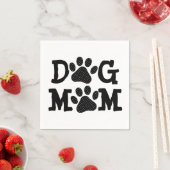 DOG MOM Pawprintsと水玉模様 スタンダードカクテルナプキン (インサイチュ)