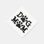 DOG MOM Pawprintsと水玉模様 スタンダードカクテルナプキン (角)