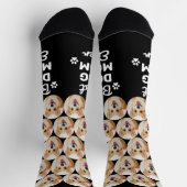 DOG MOM Personalized Cute Pet Photo Novelty Crew ソックス (上部)