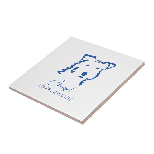 Dog Mom Personalized Fox Terrier Memorial Tile タイル (側面)