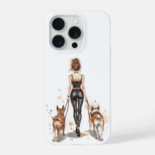 Dog Mom Phone Case | Girl Boss Dog Walker Fashion  iPhoneケース (裏面)
