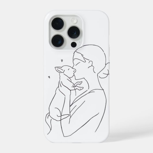 Dog Mom Phone Case Minimalist Pet Lover iPhoneケース (裏面)