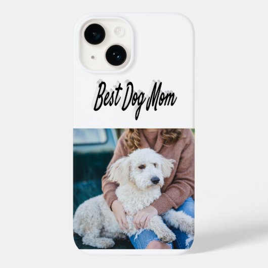 Dog Mom Photo Black  text iPhone Case Case-Mate iPhoneケース (裏面)