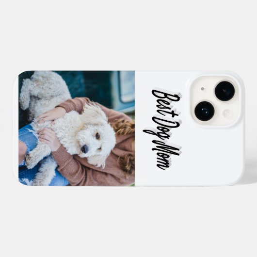 Dog Mom Photo Black  text iPhone Case Case-Mate iPhoneケース (裏面 (横))