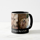 Dog Mom Photo Collage With Adoption Year マグカップ (正面右)