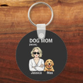 Dog Mom Portrait With Golden Retriever Art キーホルダー (正面)