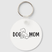 Dog Mom Portrait With Golden Retriever Art キーホルダー (裏面)