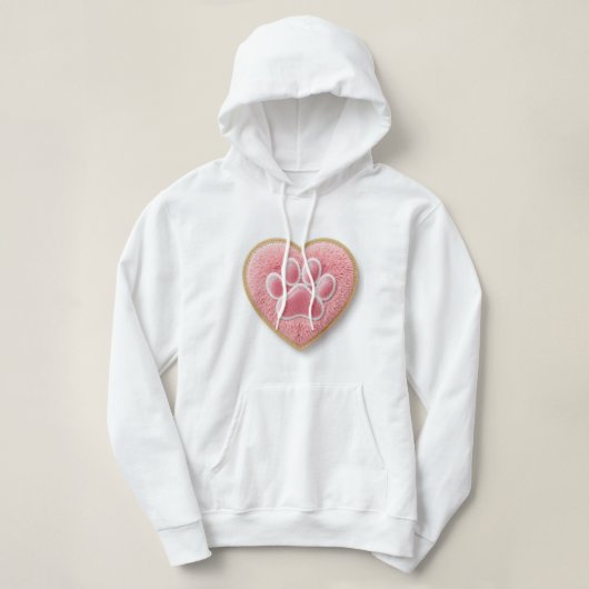 Dog Mom Premium Hoodie | Varsity Style Paw Print パーカ (デザイン正面)