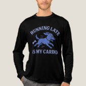 Dog Mom  Running Late Is My Cardio Cute Retro pet トライブレンドＴシャツ (正面)