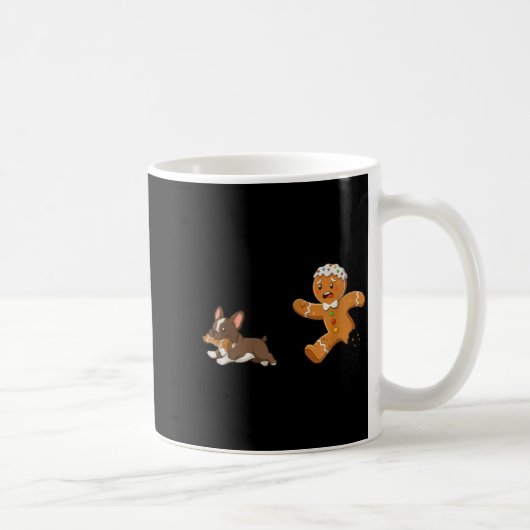Dog Mom Shirt Gingerbread Chasing French Bulldog C コーヒーマグカップ (右)