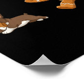 Dog Mom Shirt Gingerbread Chasing French Bulldog C ポスター (角)