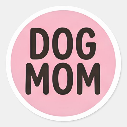 Dog Mom Sticker – Cute Dog Lover Decal ラウンドシール (正面)