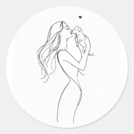 Dog Mom Sticker Minimalist Pet Lover Vinyl Decal ラウンドシール