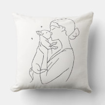 Dog Mom Throw Pillow Minimalist Pet Lover Home