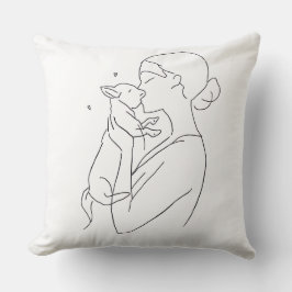 Dog Mom Throw Pillow Minimalist Pet Lover Home クッション