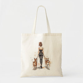 Dog Mom Tote Bag | Fashion Illustration Dog Walker トートバッグ