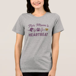 Dog moms - fur mom's heartbeat トライブレンドＴシャツ