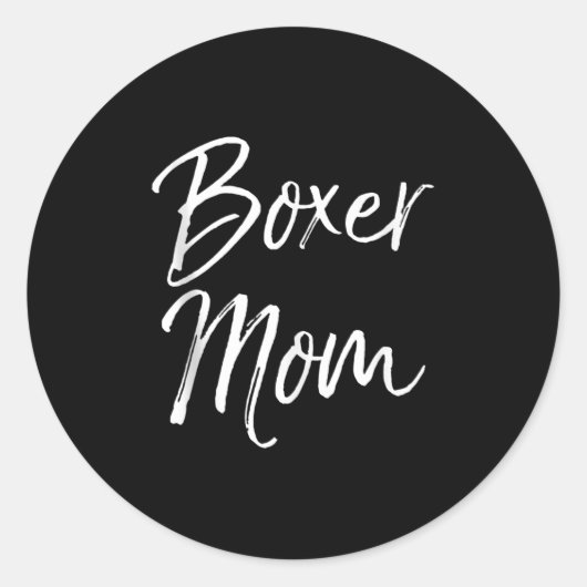 Dog Mother Gift Boxing Mother's Day Quote Cute Box ラウンドシール (正面)